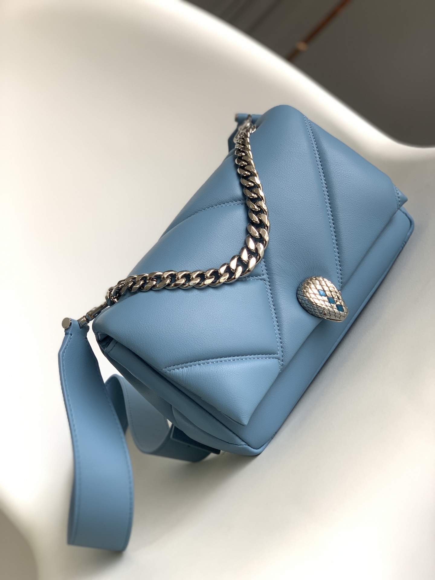 Bvlgari Serpenti Cabochon Crossbody Bag Blue